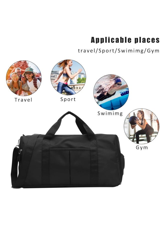 Chabeia Gym Bag with Dry Wet Separation – Waterproof Sport Duffle Bag with Shoes Compartment, Ideal for Yoga, Fitness, Travel, and Weekend Trips (Black) - Image 3