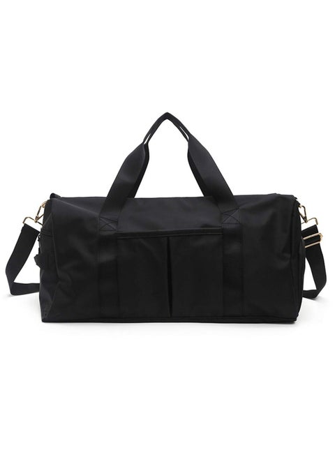Gym Bag with Dry Wet Separation – Waterproof Sport Duffle Bag with Shoes Compartment, Ideal for Yoga, Fitness, Travel, and Weekend Trips (Black)