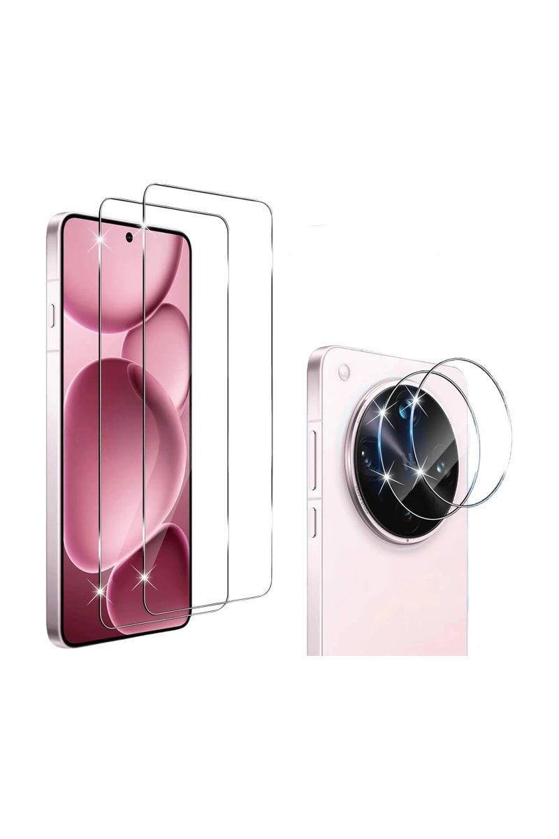 Compatible OPPO Find X8 Ultra Screen Protector, 【2+2 Pcs】 Tempered Glass Film and Camera Lens Protector, 9H Hardness Defined Glass Screen Protector - Image 1