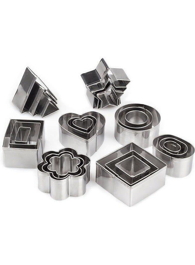 24 Pieces Of Stainless Steel Biscuit Chocolate Cake Mold Baking Set Diy Pattern Kitchen Tools - Image 2