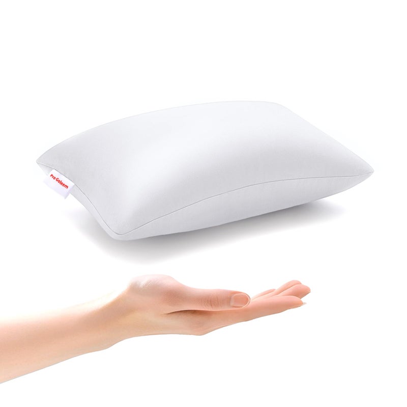 Pro Goleem Small Pillow 11’’x6’’x2.5’’ for Kids and Baby Sleeping with Name Tag Mini Tiny Pillow for Camping and Chair Car Air Nap Neck Lumbar Knee Rest Pillows, White - Image 1