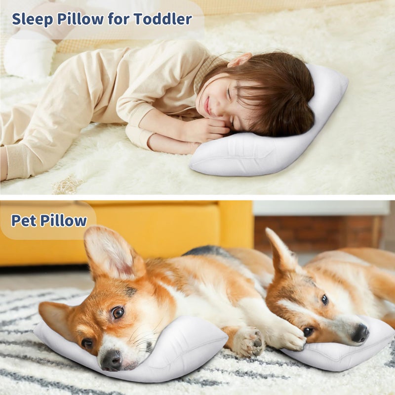 Pro Goleem Small Pillow 11’’x6’’x2.5’’ for Kids and Baby Sleeping with Name Tag Mini Tiny Pillow for Camping and Chair Car Air Nap Neck Lumbar Knee Rest Pillows, White - Image 4