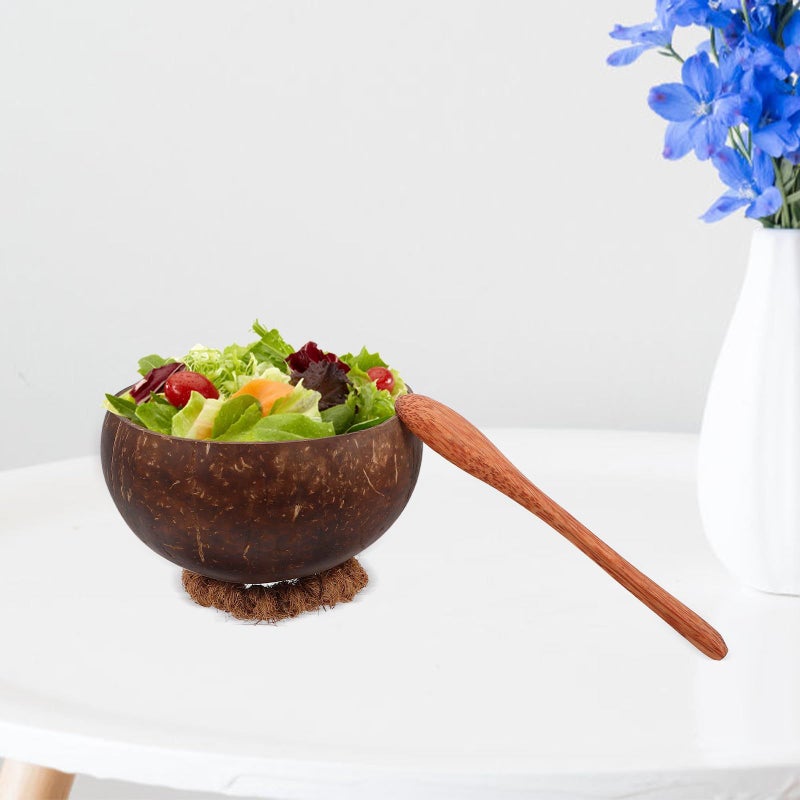 Coconut Bowl Set With Wooden Spoons Coasters And Storage Box Eco Friendly Kitchen Dining - Image 5