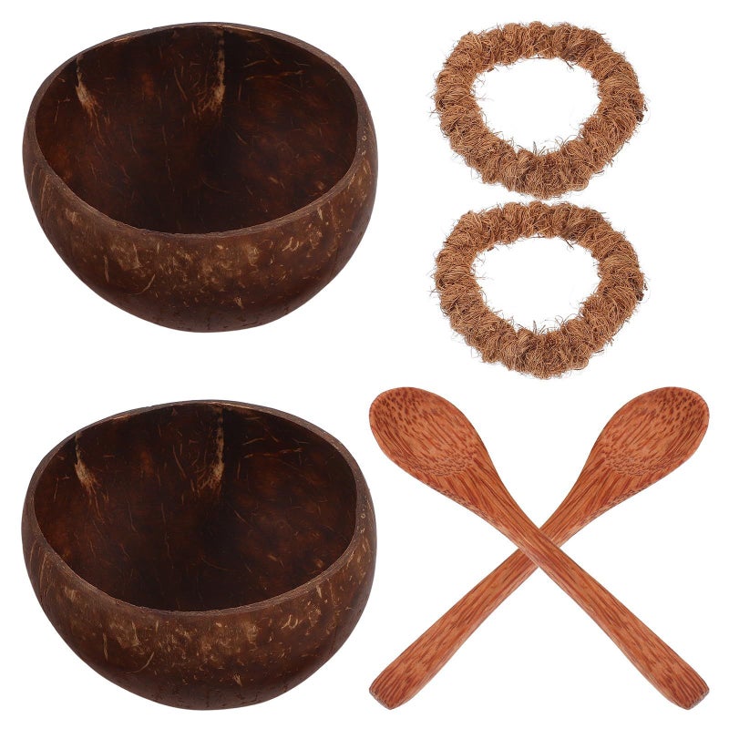 Coconut Bowl Set With Wooden Spoons Coasters And Storage Box Eco Friendly Kitchen Dining - Image 2