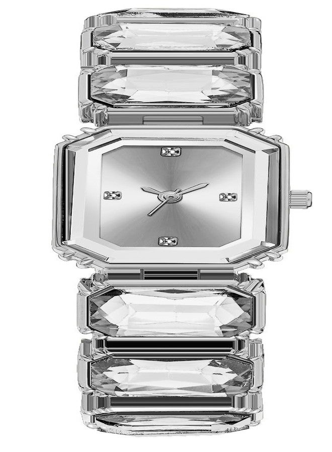 BESTKANG Luxury Crystal Bangle Watch Ladies' Fashion Waterproof Watch, Silver, Fashion - Image 1