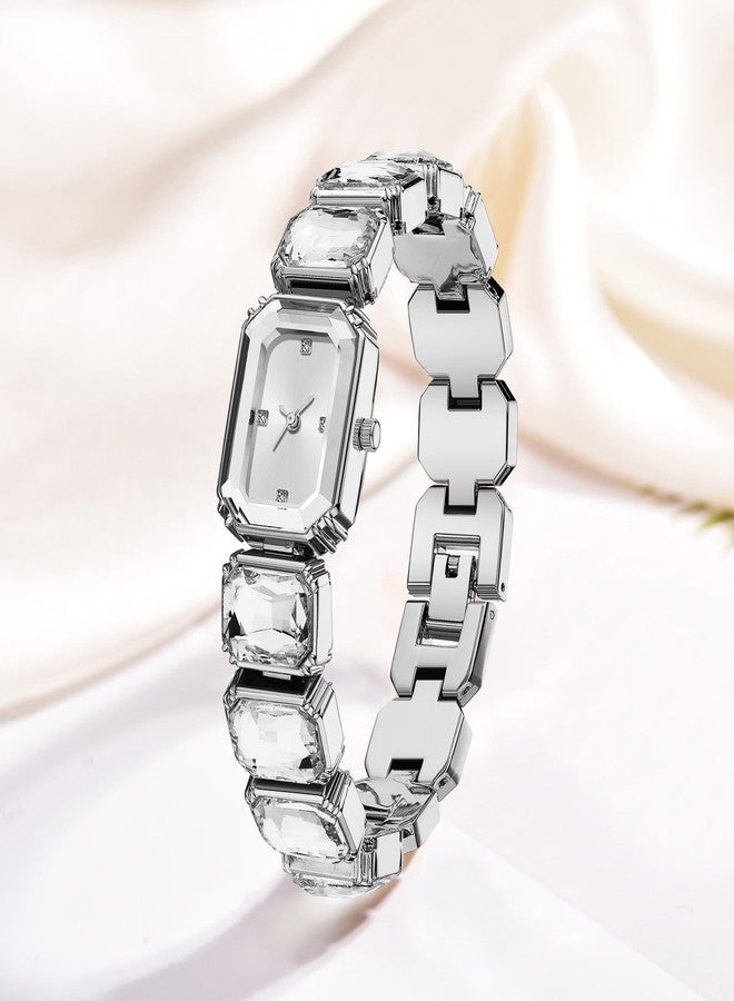 BESTKANG Luxury Crystal Bangle Watch Ladies' Fashion Waterproof Watch, Silver, Fashion - Image 3