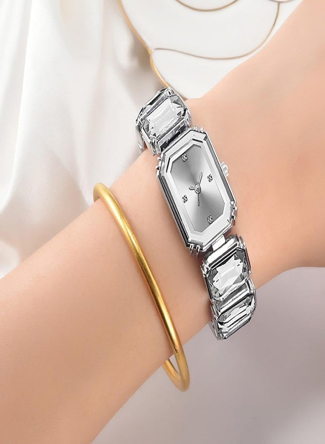 BESTKANG Luxury Crystal Bangle Watch Ladies' Fashion Waterproof Watch, Silver, Fashion - Image 2