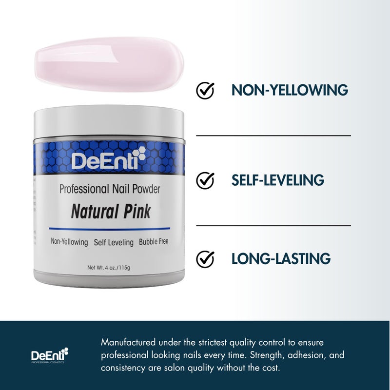 DeEnti Acrylic Nail Powder - 4oz Natural Pink|Professional Grade, Bubble-Free Acrylic Powder for Nails | Long-Lasting, Chip-Resistant Nail Acrylic Powder for Carving, Extensions & Fake Nails - Image 3
