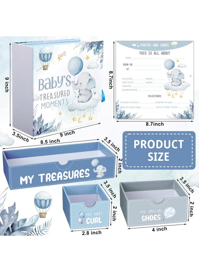 Beeveer Baby Keepsake Box for Treasured Memories Elephant Newborn Memory Organizer with 9 Labeled Compartments Newborn First Keepsake Book Gender Neutral Baby Shower Gifts for Girls Boys - Image 2