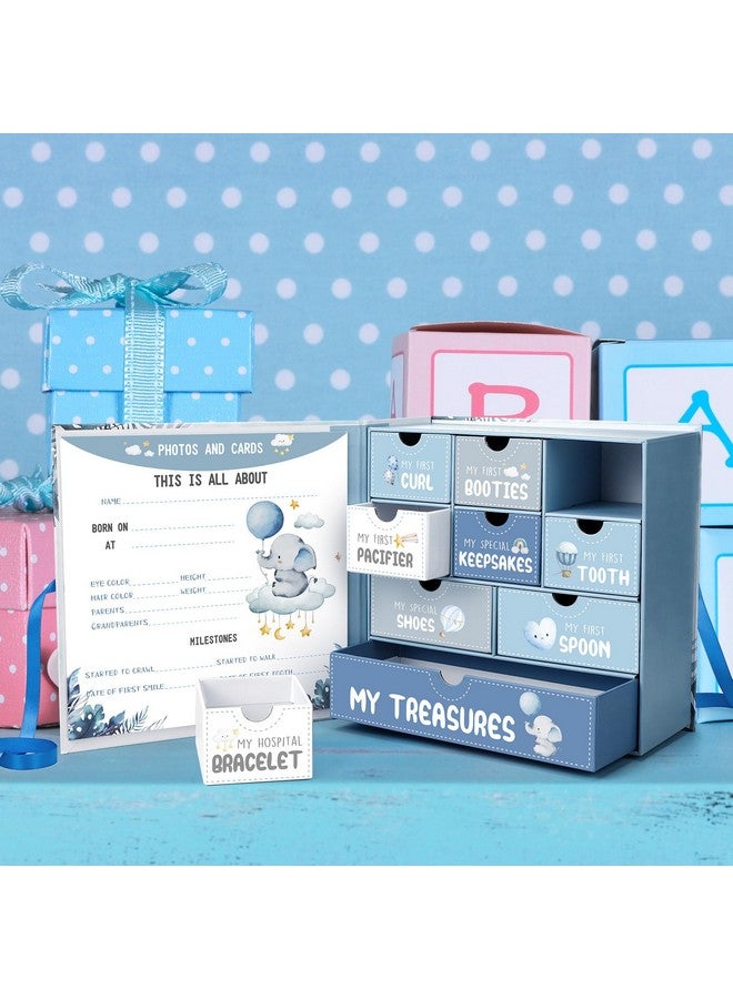 Beeveer Baby Keepsake Box for Treasured Memories Elephant Newborn Memory Organizer with 9 Labeled Compartments Newborn First Keepsake Book Gender Neutral Baby Shower Gifts for Girls Boys - Image 5
