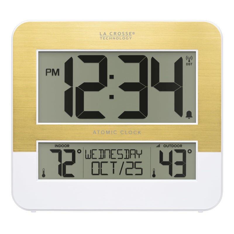 La Crosse Technology L73859 Two-Tone Atomic Digital Clock with Temperature - Image 1