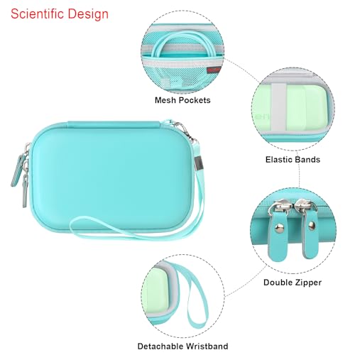 Elonbo Carrying Case for Liene 2x3” Photo Printer, Portable Mini Color Instant Print Digital Camera Hard Travel Bag, Smartphone Picture Printer Storage Holder, Mesh Pocket Fits Photo Paper Cable,Green - Image 4