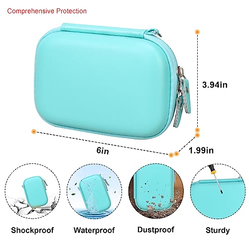 Elonbo Carrying Case for Liene 2x3” Photo Printer, Portable Mini Color Instant Print Digital Camera Hard Travel Bag, Smartphone Picture Printer Storage Holder, Mesh Pocket Fits Photo Paper Cable,Green - Image 3
