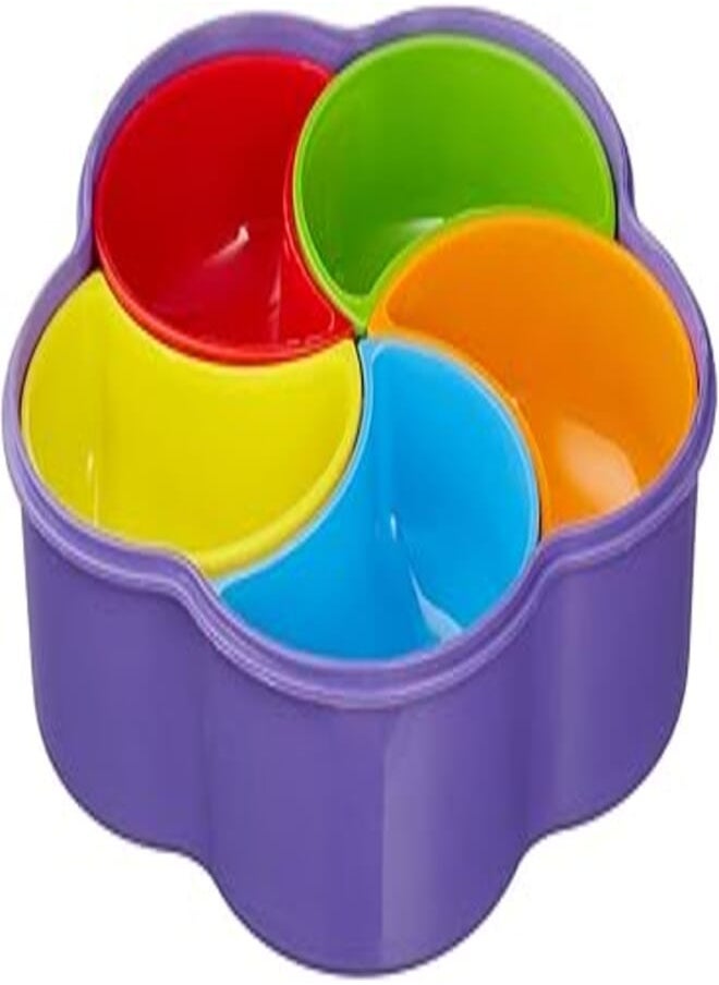Agfa Agfa Plastic Flower Plate for Snacks, 5 Holes, 27 cm - Multi Color 