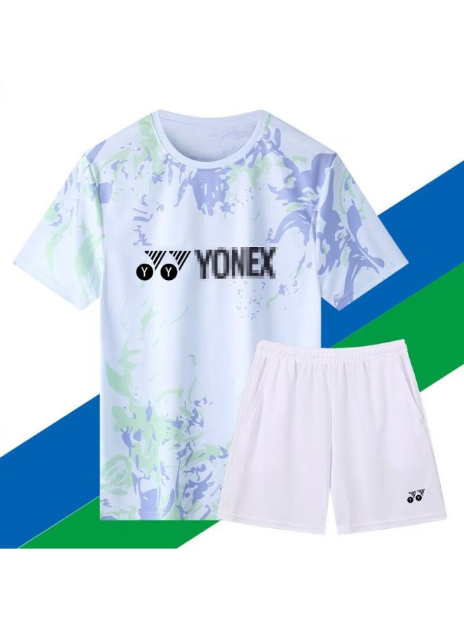Yy Badminton Uniform Set Tennis Table Tennis Quick-drying Breathable Summer Men's And Women's Compeion Training Sports Team Uniform With Printing