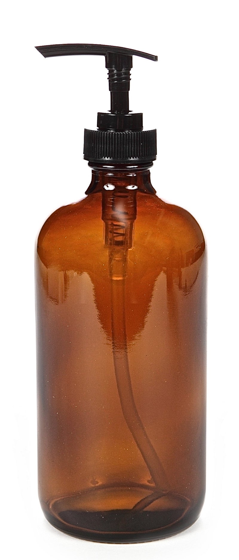 Vivaplex, 2, Large, 16 oz, Empty, Amber Glass Bottles with Black Lotion Pumps - Image 5