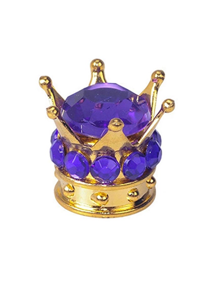 4-Piece Gold Crown Diamond Tyre Valve Caps - Image 2