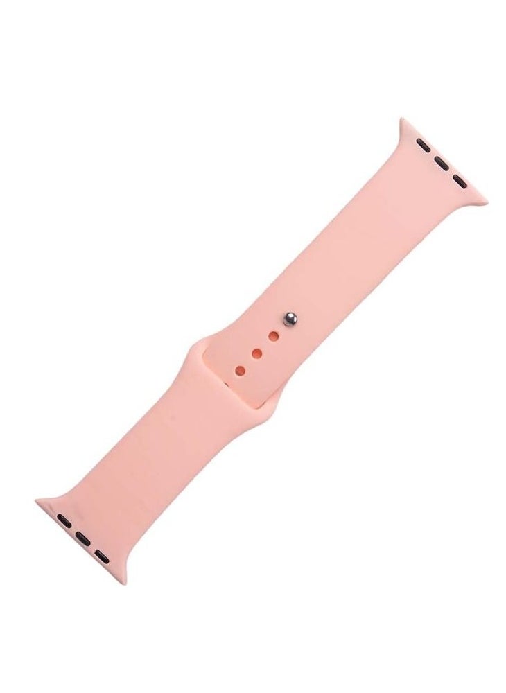 Generic - Rubber Strap Watchband For Apple Watch - 42/44 Mm – Light Pink - Image 1