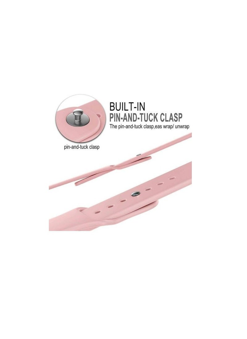 Generic - Rubber Strap Watchband For Apple Watch - 42/44 Mm – Light Pink - Image 1
