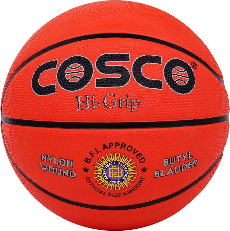Cosco Hi-Grip Rubber Basket Balls, (Size 5, Orange), basketball - Image 5