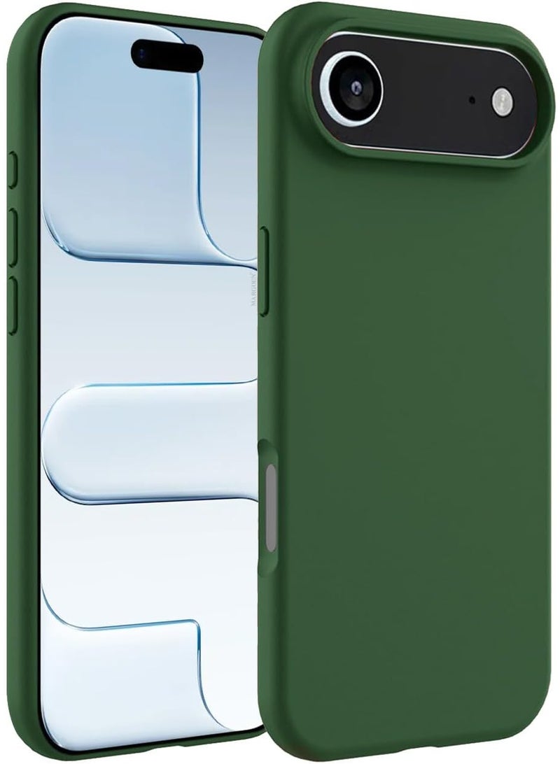 Silicone Case for iPhone 17 Air, Silky Soft Touch Full-Body Protective Phone Case, Anti-Scratch Shockproof Cover with Microfiber Lining (GREEN)