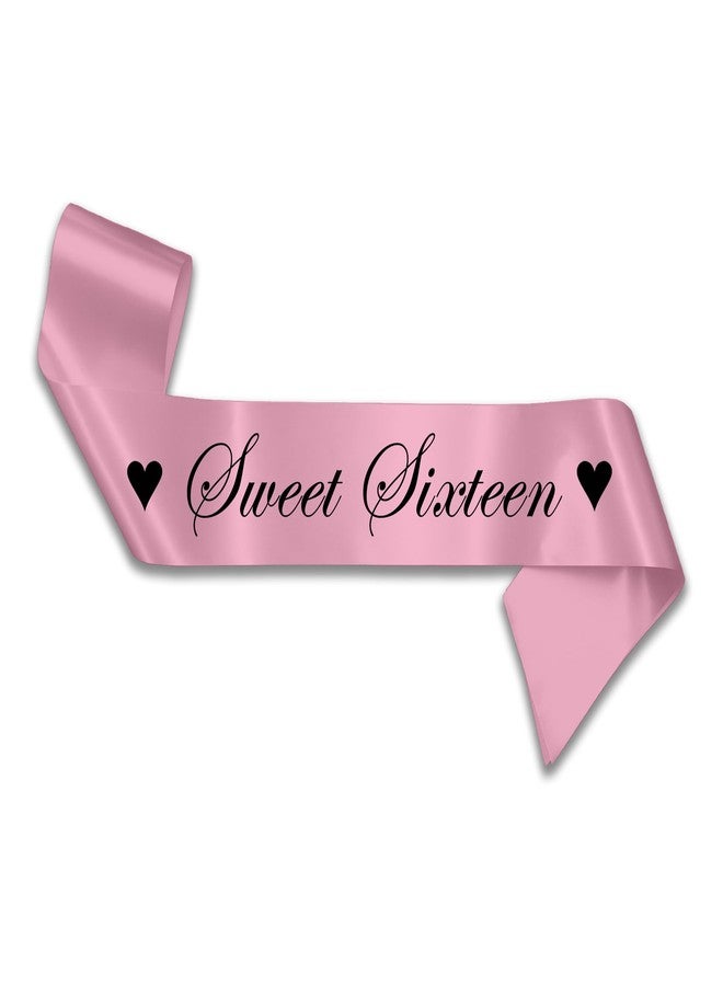 Fuzzy Cactus Sweet Sixteen Sash Sweet 16th Birthday Sashes Accessory - Baby Pink - Image 1