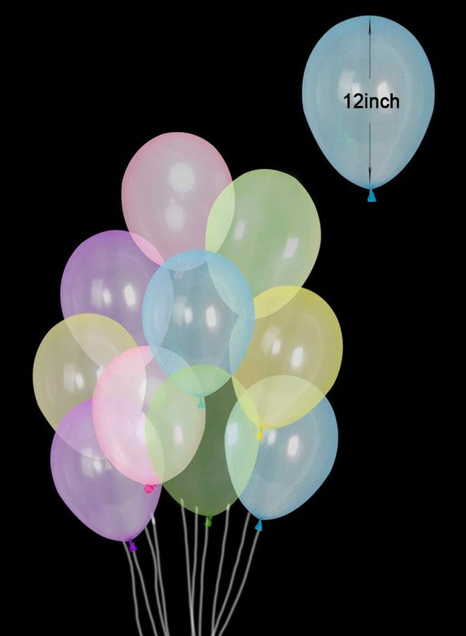 AnnoDeel 100pcs Crystal Pastel Clear Balloon, 12 inch Colorful Thick Transparent Party Latex Balloon for Wedding Birthday Baby Shower Party Decoration (MIX) - Image 4