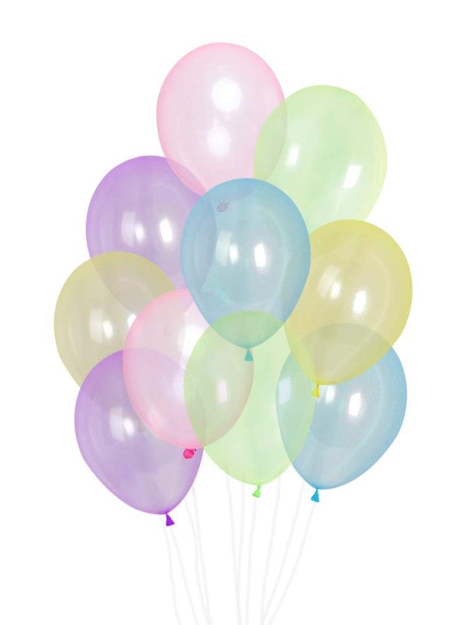 AnnoDeel 100pcs Crystal Pastel Clear Balloon, 12 inch Colorful Thick Transparent Party Latex Balloon for Wedding Birthday Baby Shower Party Decoration (MIX) - Image 1