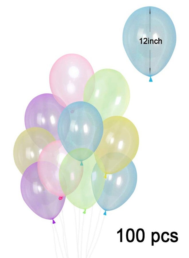 AnnoDeel 100pcs Crystal Pastel Clear Balloon, 12 inch Colorful Thick Transparent Party Latex Balloon for Wedding Birthday Baby Shower Party Decoration (MIX) - Image 3