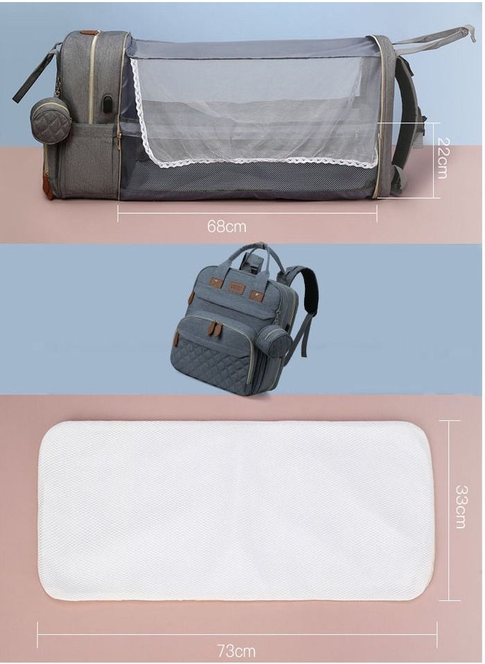 Beauenty - Versatile Waterproof Diaper Bag Backpack with Changing Pad, Stroller Straps, and Pacifier Case - Ideal for Travel - Image 1