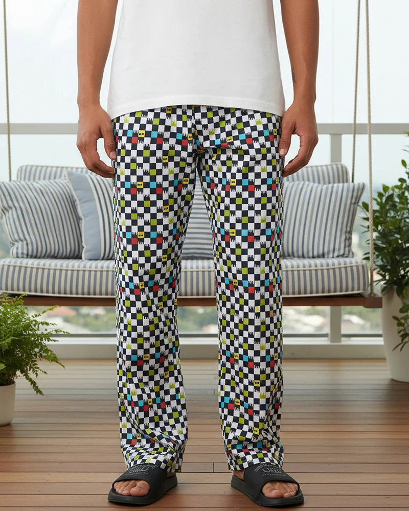 بيواكوف Men's Multicolor All Over Printed Oversized Pyjamas