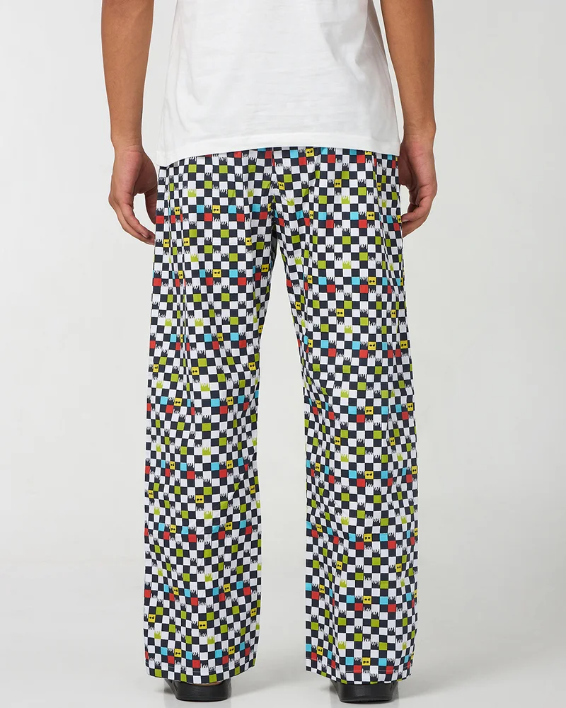 bewakoof  Men's Multicolor All Over Printed Oversized Pyjamas for Men | Best Price UAE