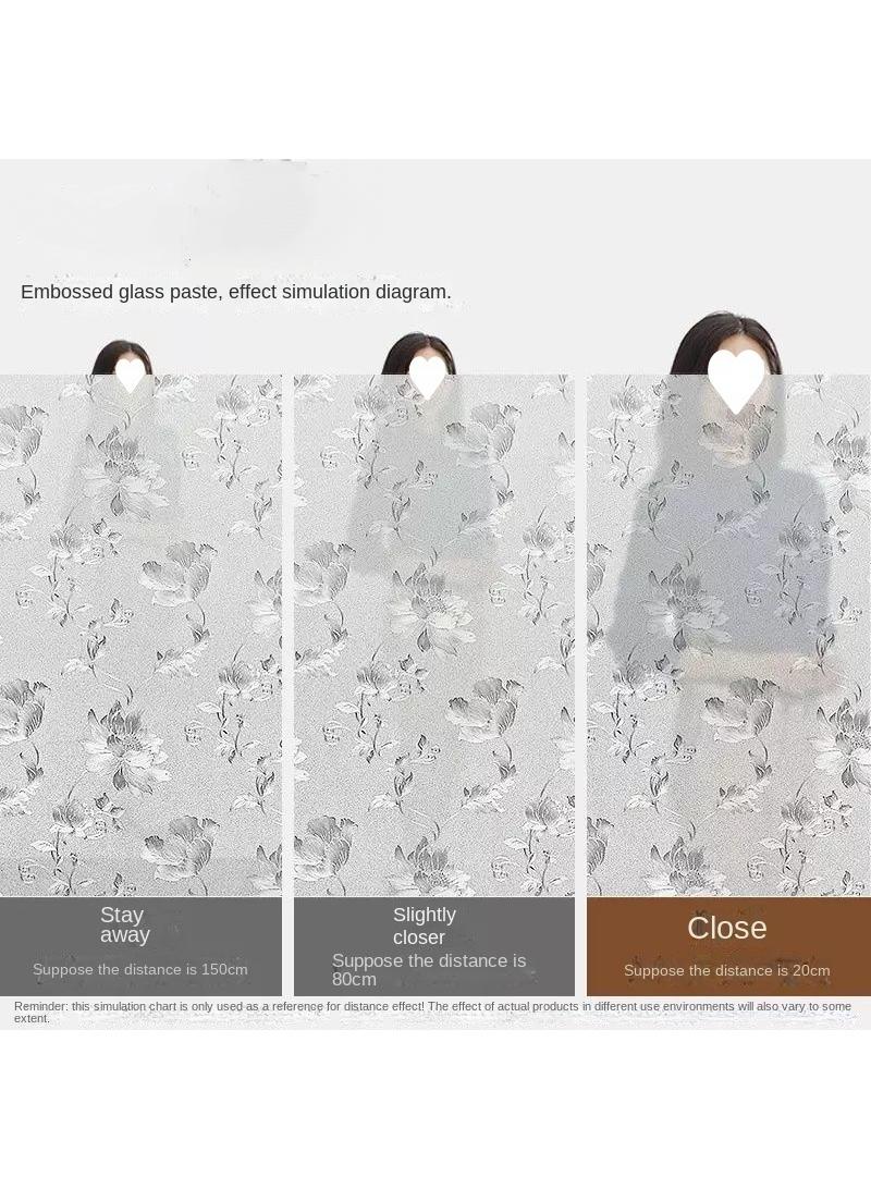 الأزرق جي دبليو 90 سم*3م زجاج نافذة حمام زجاج نافذة المطبخ ملصق بلوري متجمد 90 سم*3م - Image 1