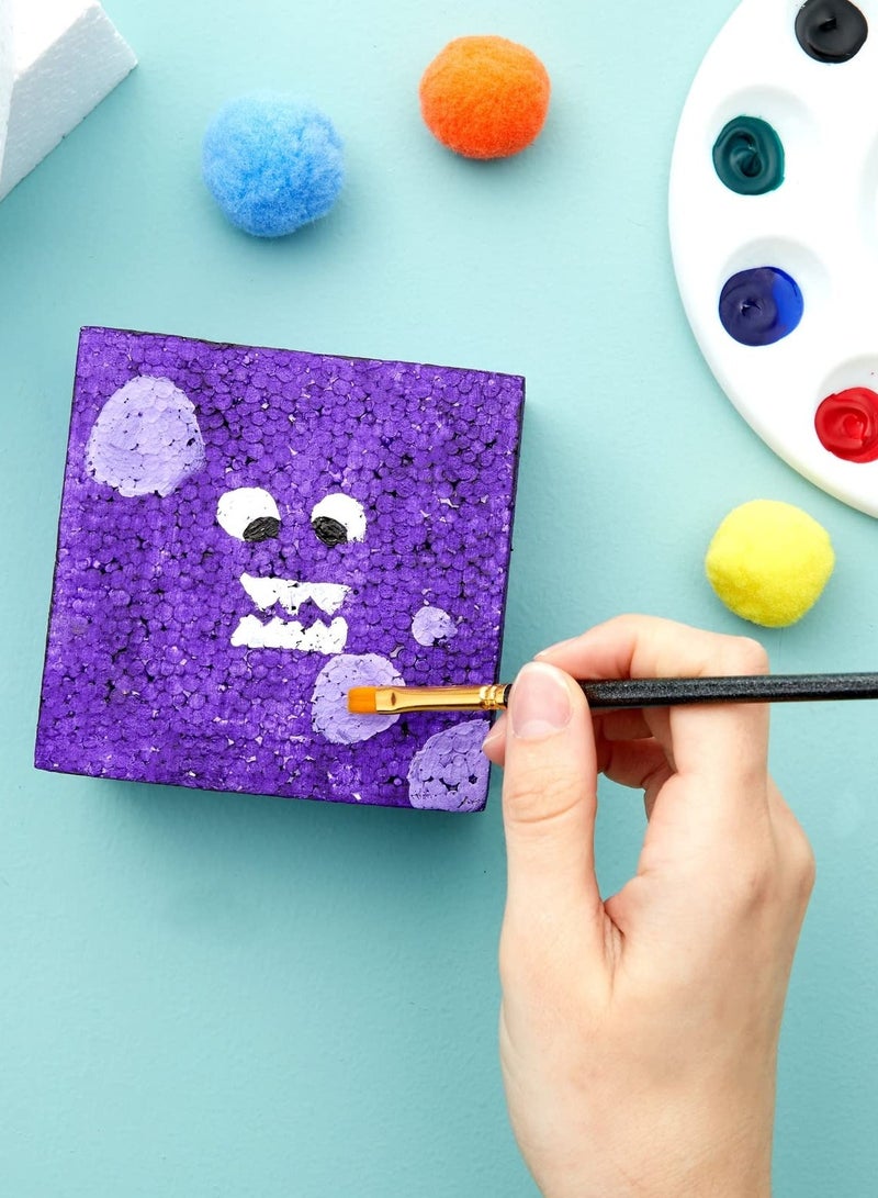 كرافت ماجيك مكعبات إسفنجية للحرف اليدوية، مربعات من البوليسترين للمنحوتات التي تصنعها بنفسك، لوازم فنية، بيضاء، عبوة من 14 قطعة (الحجم -10x10x4 سم) - Image 3