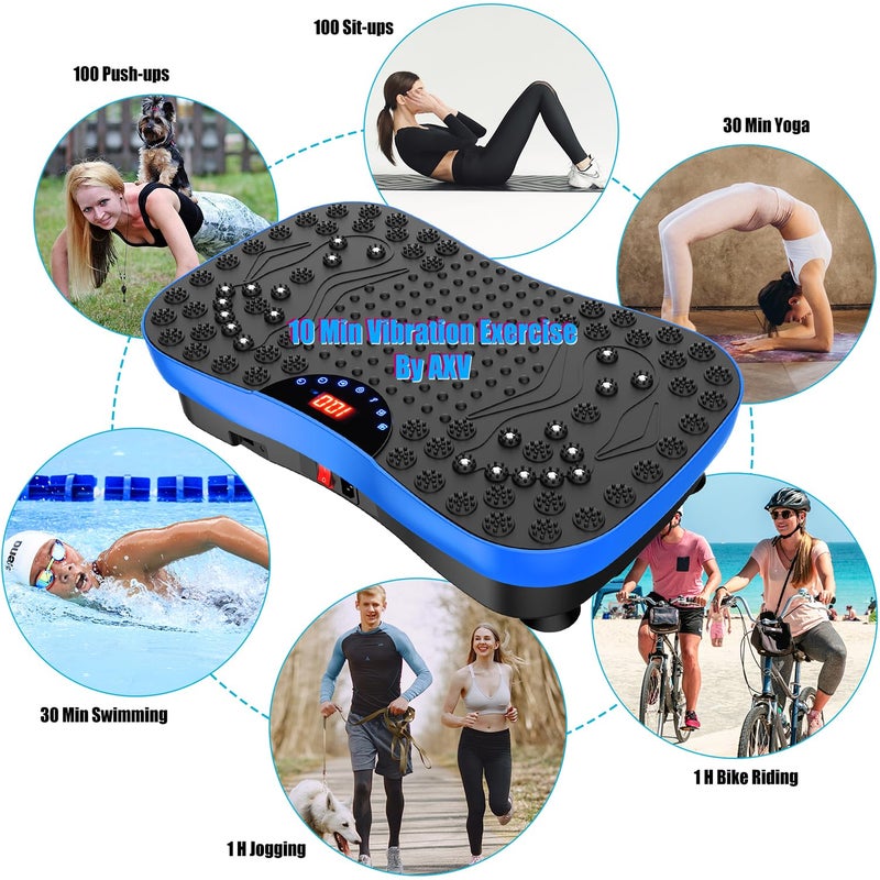 AXV Vibration Plate Fitness Platform Exercise Machine Vibrating Shaking Workout Full Body Shaker Vibrate Stand Shake Board Sport Gym Pad for Weight Loss Fat Burner for Women Men - Image 2