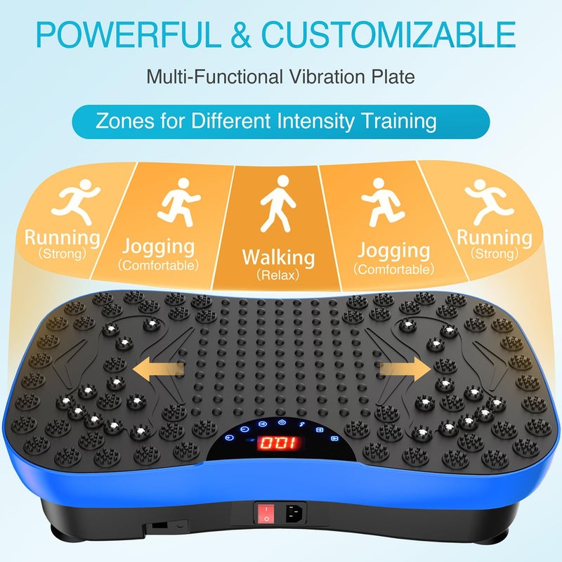 AXV Vibration Plate Fitness Platform Exercise Machine Vibrating Shaking Workout Full Body Shaker Vibrate Stand Shake Board Sport Gym Pad for Weight Loss Fat Burner for Women Men - Image 3