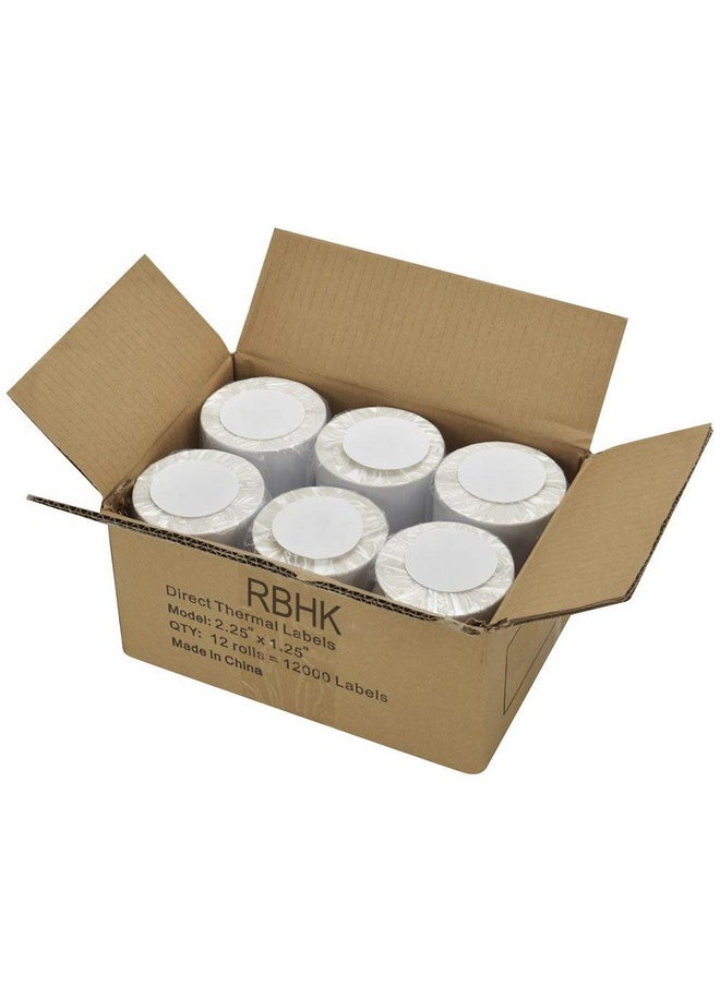RBHK 12 لفة من الملصقات الحرارية المباشرة 21/4 بوصة × 11/4 بوصة ملصقات شحن لاصقة دائمة لطابعة زيبرا تسميات Sku تسميات العناوين 1000 ملصق لكل لفة  - Image 5
