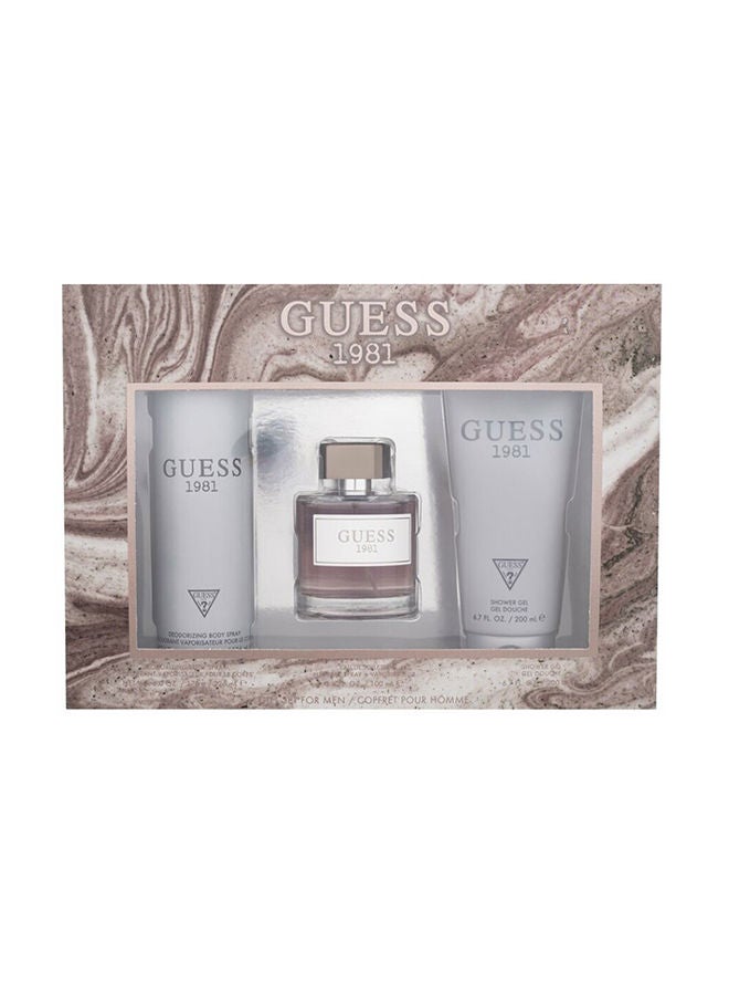 GUESS مجموعة عطر غيس 1981 للرجال 100 مل + 200 مل جل استحمام + 170 غ رذاذ الجسم