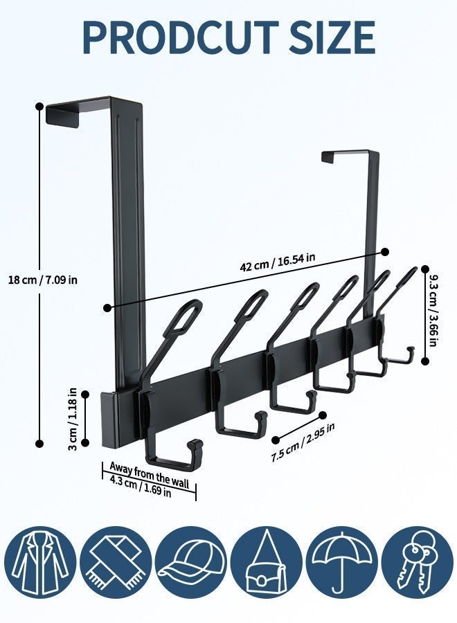 NayZaan Door Hook, Door Towel Rack, Silent Door Hook, Used to Hang Bathroom Door Hooks,Front Door, Back Door Hook, Top and bottom combined 12 hooks (black) - Image 5
