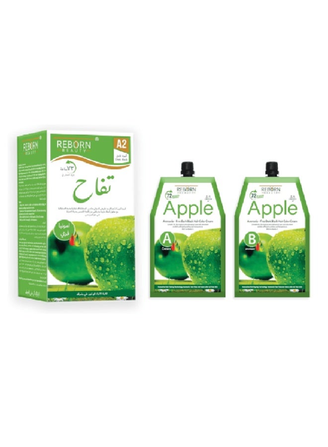 Reborn Beauty Ammonia-Free Hair Color Cream, Dark Black, 500ml + 500ml - Image 1