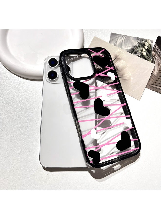 NIBEMINENT Geometric Love Protective TPU Case Cover For iPhone 14 Clear - Image 1