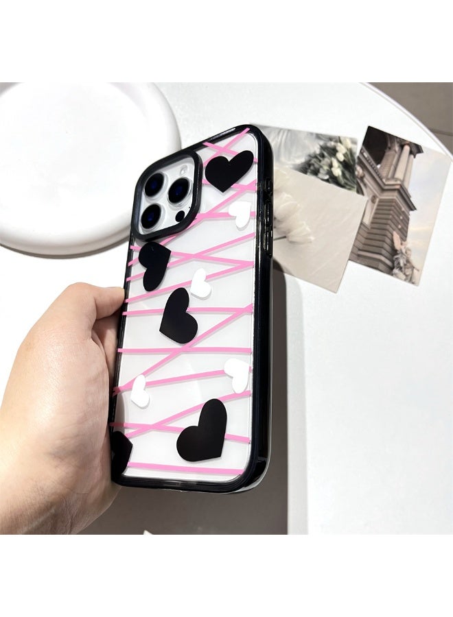 NIBEMINENT Geometric Love Protective TPU Case Cover For iPhone 14 Clear - Image 2