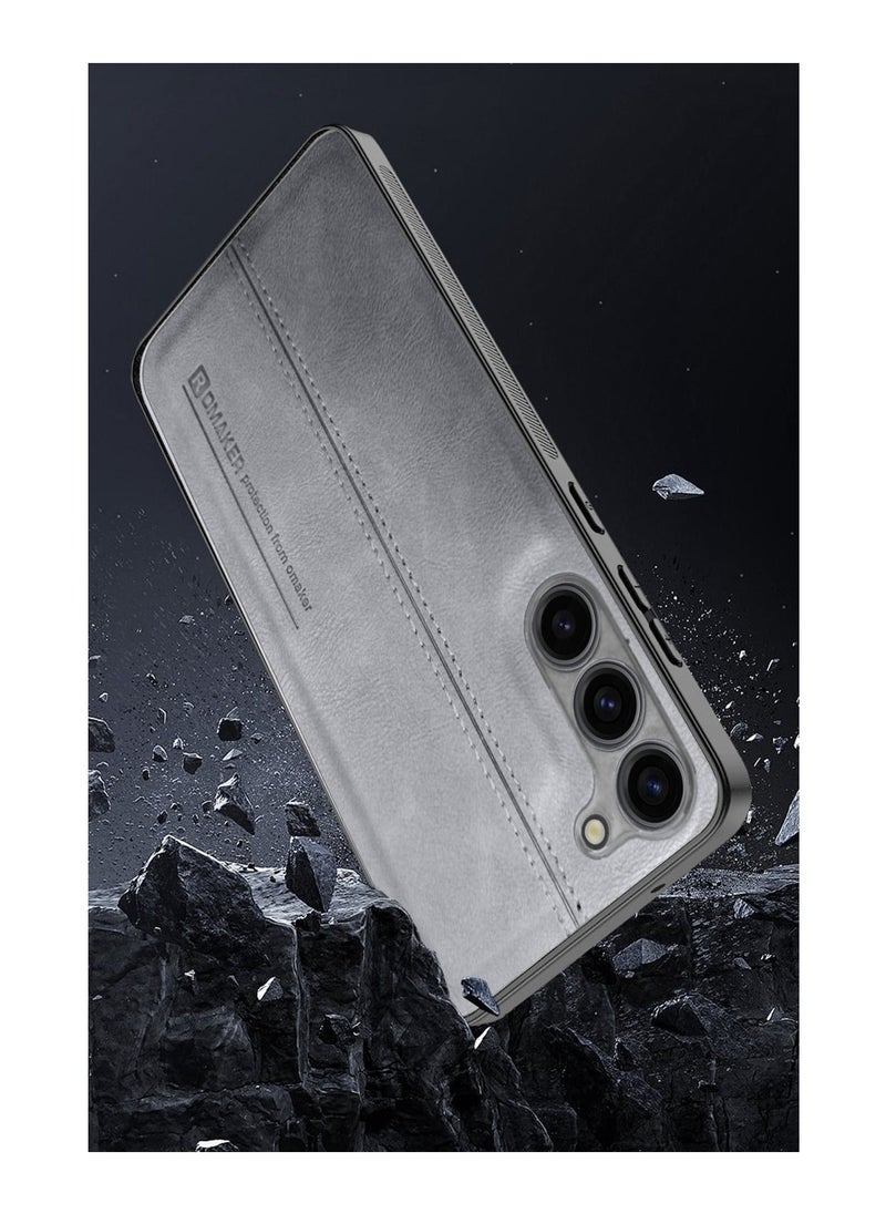 OMAKER Luxury PU Leather Shockproof Case Cover For Samsung Galaxy S23+ / S23 Plus 5G 2023 Grey  - Image 5