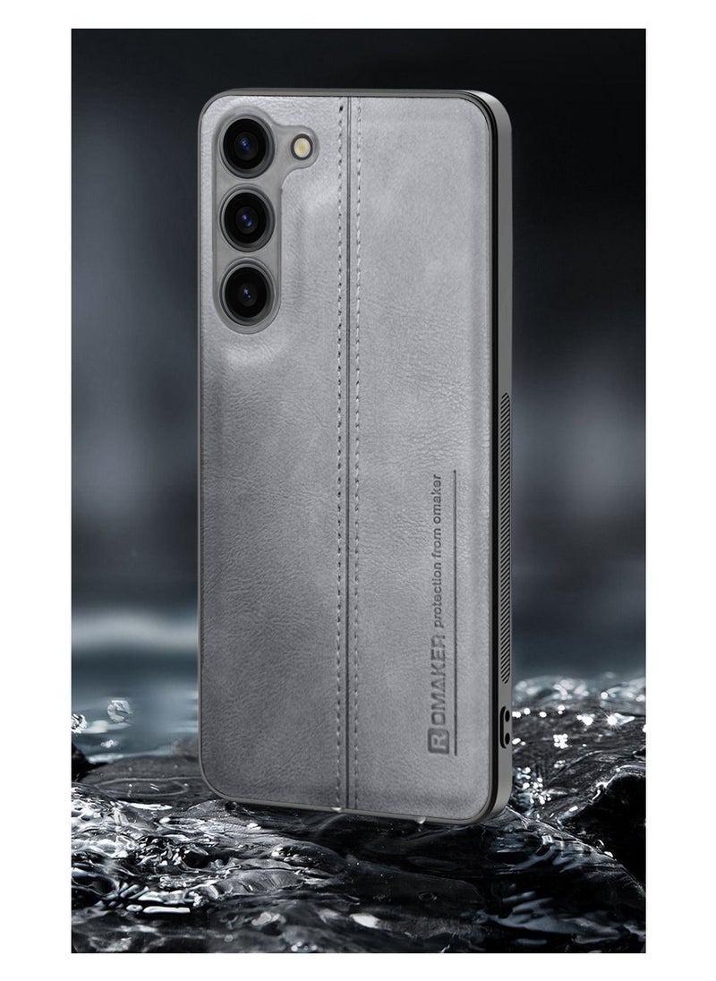 OMAKER Luxury PU Leather Shockproof Case Cover For Samsung Galaxy S23+ / S23 Plus 5G 2023 Grey  - Image 4
