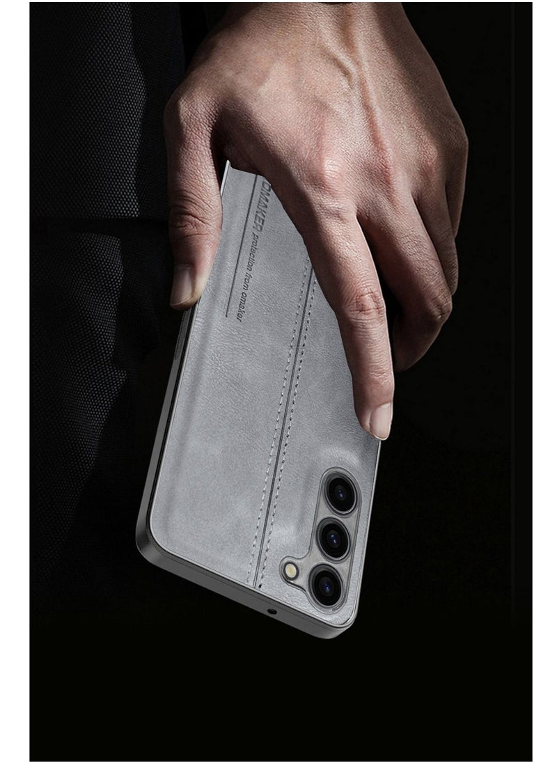 OMAKER Luxury PU Leather Shockproof Case Cover For Samsung Galaxy S23+ / S23 Plus 5G 2023 Grey  - Image 3