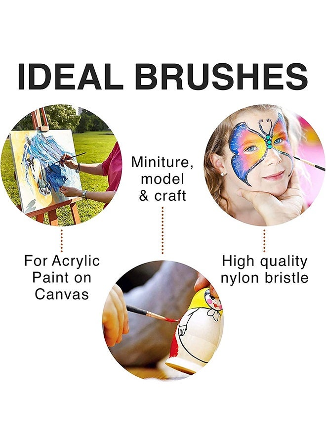 Xinbowen 12 Piece Nylon Hair Paint Brush Set - Children’s DIY Art Brushes, Art Supplies for Students - Image 2