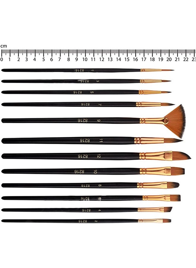 Xinbowen 12 Piece Nylon Hair Paint Brush Set - Children’s DIY Art Brushes, Art Supplies for Students - Image 3