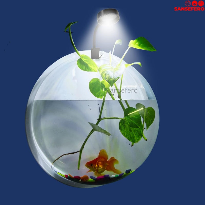 SANSEFERO مصباح LED لحوض السمك عالي السطوع مع مشبك قابل للتعديل 360° مناسب لحوض 1-2 قدم 6.4 واط (LY-307) - Image 5