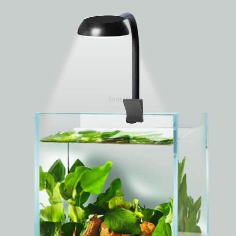SANSEFERO مصباح LED لحوض السمك عالي السطوع مع مشبك قابل للتعديل 360° مناسب لحوض 1-2 قدم 6.4 واط (LY-307) - Image 1