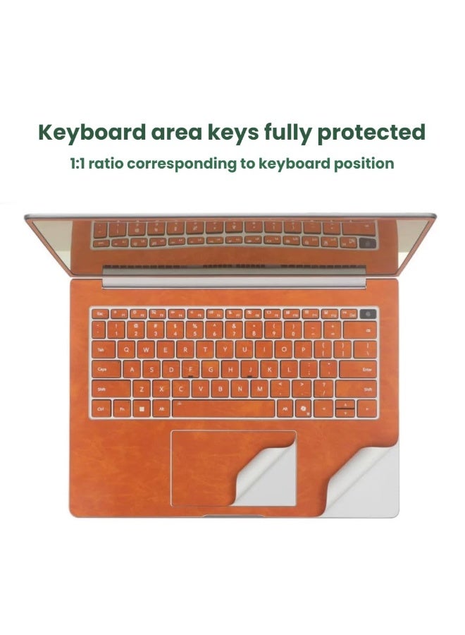 Laptop Decal Cover Compatible with 14.6-inch Honor MagicBook Pro 14 AI (2025), ABCD Four-Sided PU Leather Heat Dissipation Protective Film, Scratch-Resistant, Anti-Slip - Image 2
